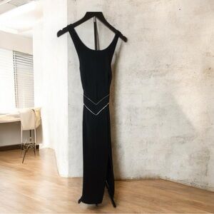 Vintage Chic Black Backless Dress